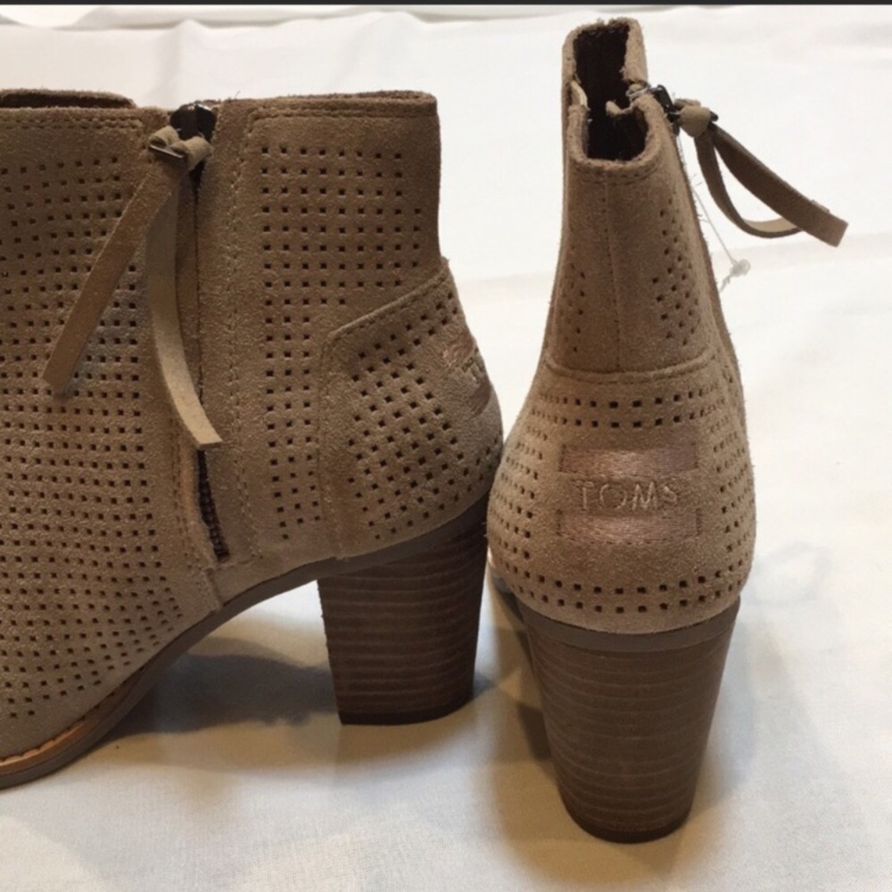 LAST CHANCE! NWT Toms Suede Majorca Peep Toe Boots - Picture 4 of 4